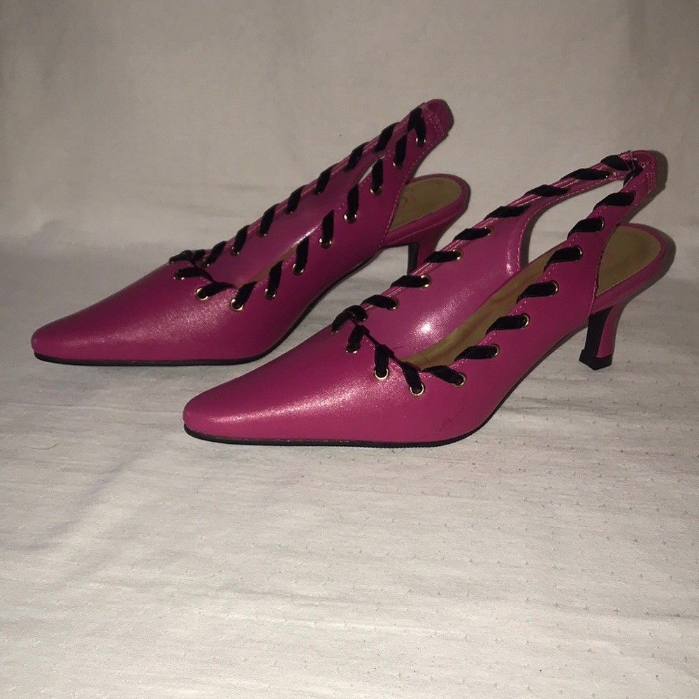 Hot Pink EY Boutique Slingback Heels - Size 7